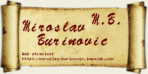 Miroslav Burinović vizit kartica